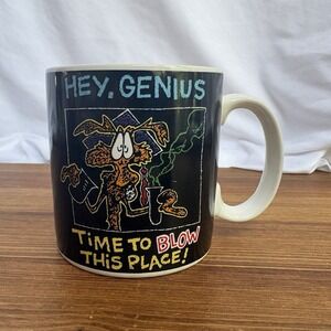 1995 Applause Wile E Coyote Hey Genius Time To Blow This Place Mug Cup